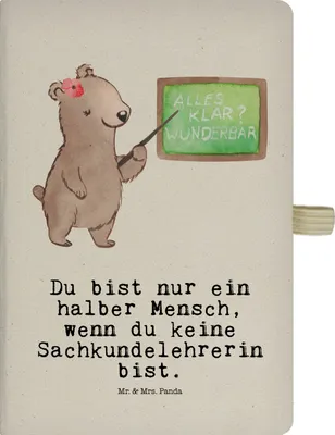 Produktbild von Mr. & Mrs. Panda notizbuch Sachkundelehrerin Herz - Transparent - Geschenk, Witzig, Grundschule, Journal, Lustig, a4, Kariert, Kladde, Sachkundeunterricht, Tagebuch