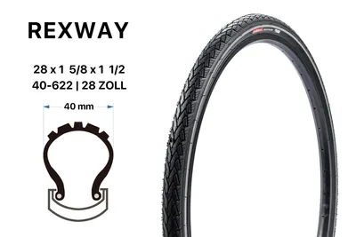 Produktbild von 28 Zoll REXWAY Reifen 40-622 Citybike 28x1 5/8x1 1/2 Reflexstreifen