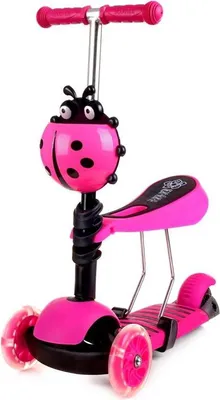 Produktbild von Mini-Roller – Sattel-Roller mit 3 Rädern – Dreirad – LED-Räder – Rosa