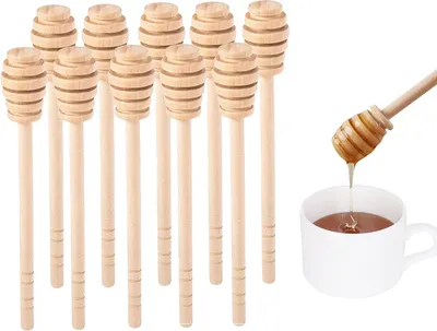 Obrázek produktu pro Dřevěná medová tyčinka, medová tyčinka, medová lžička, medová tyčinka, míchátko na kávu