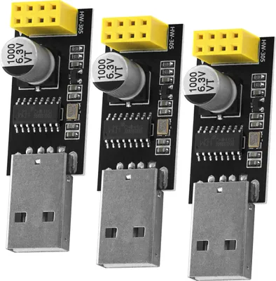 Produktbild von AZ-Delivery Werkzeug & Messgeräte USB-zu-ESP8266 01S Serial Wireless Wifi Module für ESP-01S, 3x USB-Adapter