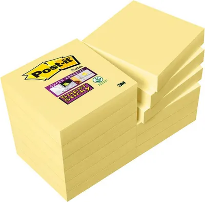 Obrázek produktu pro Post-it® SuperSticky 622-12SSY samolepicí bločky, 51 x 51 mm, kanárkově žlutá, 12x90 listů