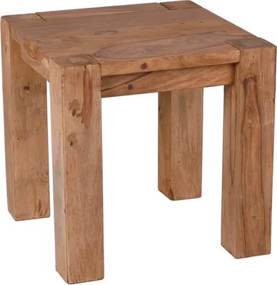 Produktbild von MiaMöbel Sitzhocker Thali 40x45x40 cm Modern Massivholz Teak Hellbraun