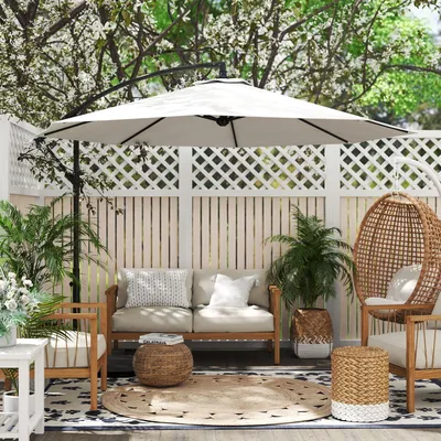 Productafbeelding van Weerbestendige Zonnescherm Parasol - Tuinparasol - Terrasparasol - Balkonparasol - Crankparasol - 3x3 Meter