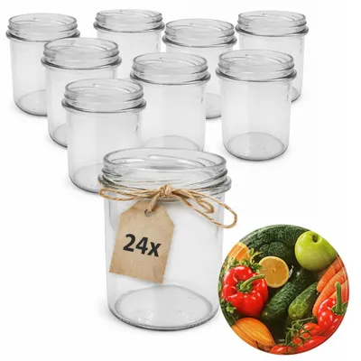 Produktbild von ART TWIST HOME Einmachgläser mit Schraubdeckel 24x 350 ml – Vorratsgläser Glasbehälter Vielseitige Robuste aus Dickem Glas - perfekt für Marmeladen Honig Säfte Gurken Konfitüren und Vorratshaltung