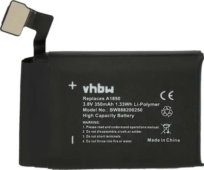 Produktbild von vhbw Akku kompatibel mit Apple Watch MQL32LL/A, MQL42LL/A, MQL22LL/A Smartwatch Uhr Fitnessarmband (350 mAh, 3,8 V, Li-Polymer) + Werkzeug-Set