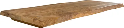 Produktbild von Holzplatte 80x40 cm Curtis, Bretter aus Mangoholz massiv + raue Oberfläche, Baumkanten-Platte für Heimwerker, geeignet für Arbeitsplatten, Tische & Fensterbretter
