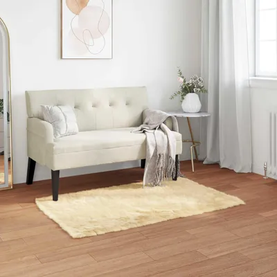 Produktbild von vidaXL Teppich aus Kunstschaffell TAFALLA Creme 80 x 150 cm Polyester