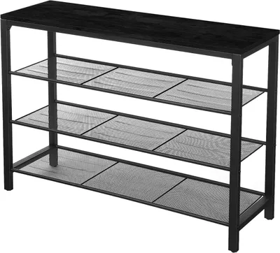 Productafbeelding van Hoppa! Vintage metalen schoenenrek | Bruin/zwart - 90 x 31 x 73 cm