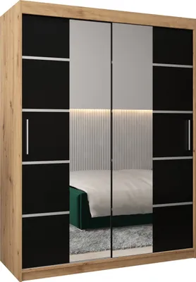 Produktbild von Kleiderschrank, Schiebetürenschrank Schlafzimmer, Schrank mit Spiegel VERONA 4 150 cm