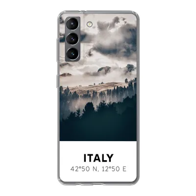 Produktbild von MuchoWow® Handyhülle Schutzhülle Hülle für Samsung Galaxy S21 Italien - Nebel - Wald - Baum Silikon Softcase Handy Hülle - Softcase