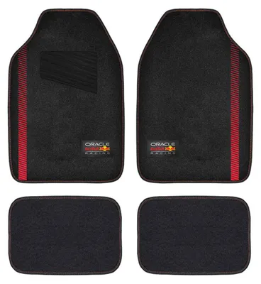 Imagen del producto de Alfombrillas universales para automóviles Red Bull Racing, modelo RBCM001BR, para elantera y trasera, fabricadas en poliéster