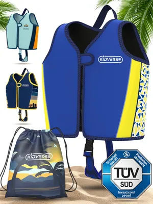 Produktbild von KIDVERSE Schwimmweste Kinder 2-3 Jahre - e Schwimmhilfe mit Bauchumfang bis 56cm - Schwimmhilfe Kinder 2-3 Jahre - Kinderschwimmweste zum Schwimmen Lernen - Komfort Schwimmweste Kind