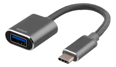 Obrázok produktu pre Deltaco USBC-1277, 0,1 m, USB C, USB A, USB 3.2 Gen 1 (3.1 Gen 1), Biela