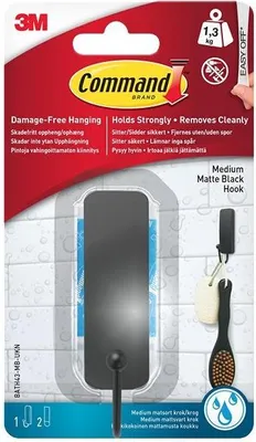Immagine prodotto di BATH43 Command Bagno Medio Badhaken Mattschwarz WI2965 (Taglia unica) (Un colore)
