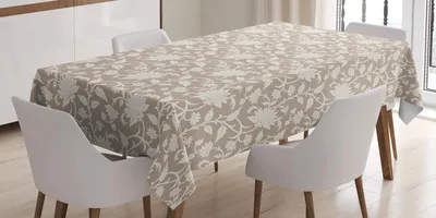 Produktbild von ABAKUHAUS Blumen Tischdecke, Blumenarrangement mit einfarbigen Design-natürlichen Elementen Abstract Pattern Leaves, 140 x 170 cm, Creme Tan
