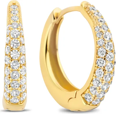 Produktbild von Neu Bling 9NB-1236 Silber Ohrringe mit Zirkonia - 18mm Durchmesser - Silber - vergoldet/Gold auf Silber