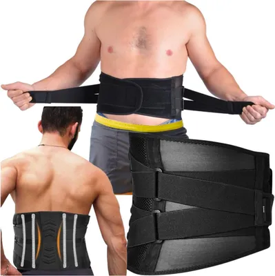 Productafbeelding van FIT4MED | Lendensteun - Zwart - 112 cm - Ademend materiaal - Stabilisatie