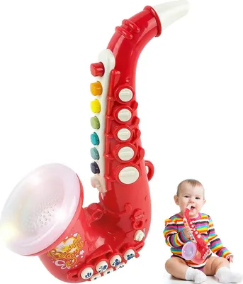 Produktbild von Mini Saxophon Spielzeug für Kleinkinder, 8 Tasten, 4 Modi, Musikspielzeug Frühförderung