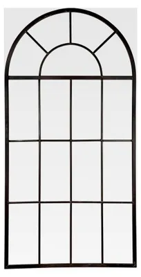 Produktbild von Metall Fenster in Edelrost-Optik - Stallfenster mit Halbbogen - Vintage Deko
