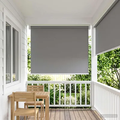 Image de Store enrouleur Protection UV Gris clair 80 x 140 cm Polyester