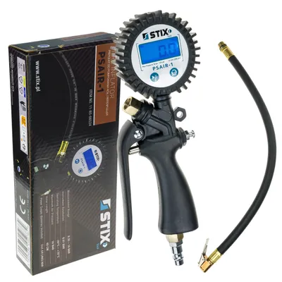 Zdjęcie produktu dla Pistolet do pompowania opon STIX PSAIR-1 0-18 BAR z elektronicznym manometrem