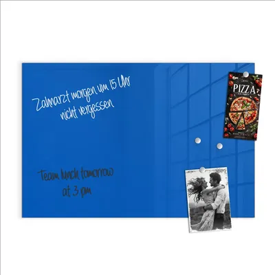 Produktbild von Magnettafel 90x60cm Pinnwand Whiteboard beschreibbar - Blauer Hintergrund I