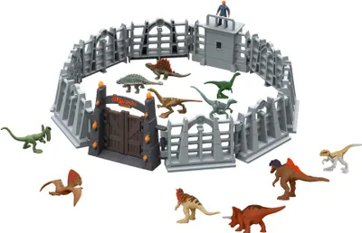 Produktbild von Jurassic World Spielzeug-Adventskalender Minis, Kunststoff, Mehrfarbig, Maße: 2800x2800x870 mm, Figuren ca. 3 cm, mit Mini-Dinosauriern, Menschenfigur und Tor-Teilen, 24 Türchen, 30 Teile, ab 3 Jahren.