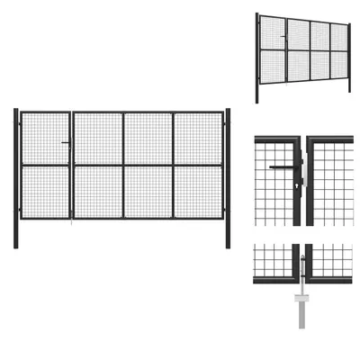 Zdjęcie produktu dla vidaXL Brama ogrodowa stalowa 350 x 150 cm antracyt - Bramy ogrodowe