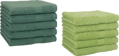 Produktbild von Betz 10 Stück Gästetücher 30x50 cm PREMIUM 100% Baumwolle Set Farbe: tannengrün und avocadogrün