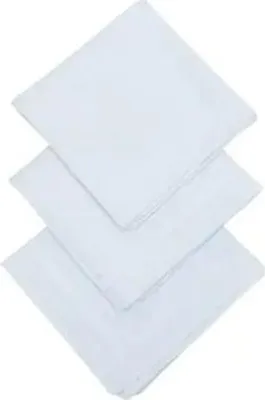 Produktbild von D&L Damen Taschentücher Set - Weiß - 12 Stück - 100% Satin Baumwolle - 29 x 29 cm