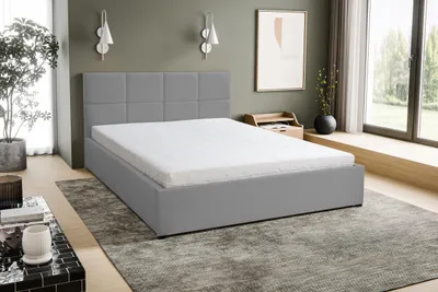Produktbild von VENASI BETTY Polsterbett 180x200 Doppelbett mit Bettkasten und Lattenrost GRAU