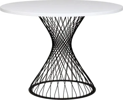 Produktbild von Runder Esstisch, weiß-schwarz, Q 105 x75,5 cm