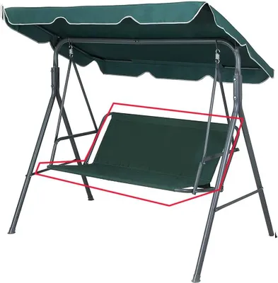 Produktbild von Schaukelbank-Sitzauflage – Ersatzhülle für Schaukelstuhl – Schutz für Gartenmöbel – Reißfestes Oxford-Gewebe – 127x48x52 cm – Grün