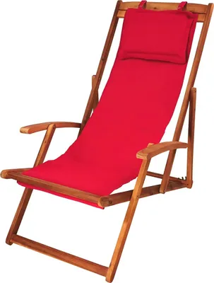 Obrázok produktu pre Záhradné ležadlo, relaxačné ležadlo, slnečné ležadlo, kreslo s červeným poťahom