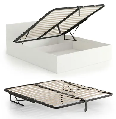 Produktbild von Metall Lattenrost mit Gasdruckfeder fuer Betten 28 Leisten Geteilt 160x200 cm