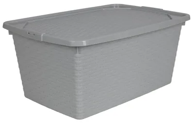 Image de Boîte de rangement 40 L aspect rotin Boîte décorative Caisse de rangement Boîte multi-usage Caisse