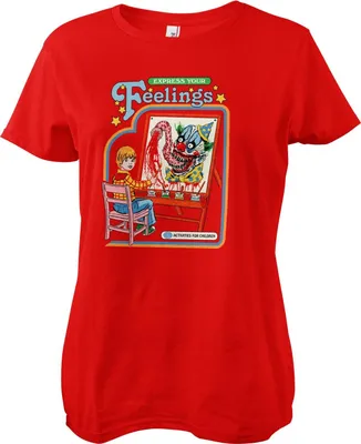 Productafbeelding van T-shirt voor dames met opdruk, maat L, rood