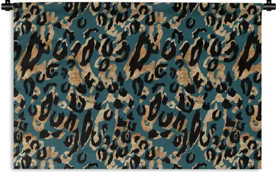 Produktbild von MuchoWow® Wandteppich Wandbehang Panther - Tiermuster - Braun 120x80 cm Tapisserie Dekoration Wandtuch - Wanddekorationen - Wandtücher
