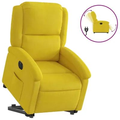 Image de Fauteuil inclinable électrique jaune Velours