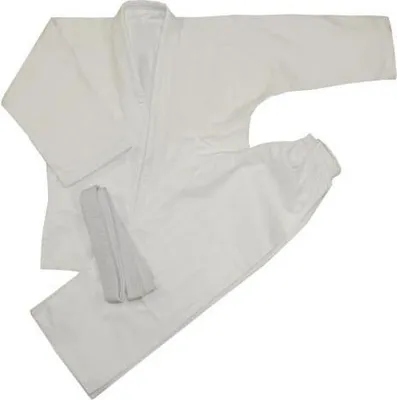 Produktbild von Judoanzug Basic Größe 120 aus 100% Baumwolle reinweiß 450 g/m² inkl. weißem Gürtel