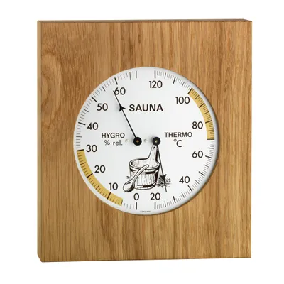 Produktbild von TFA - Analoges Sauna-Thermo-Hygrometer mit Eichenrahmen 40.1051.01 - natur