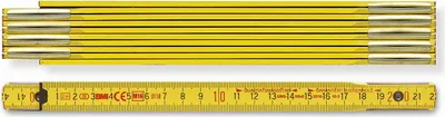 Produktbild von BMI Meterstab 9002, Holzgliedermaßstab, Farbe gelb, Länge 2 Meter, Buchenholz
