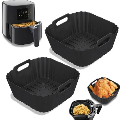 Obrázok produktu pre Silikónová forma na fritézu s konvektívnym ohrevom, objem 4,1 l (kompatibilná s modelmi HD9252, HD9200, HD9255), rozmer 18x18x8 cm, sada 2 kusov