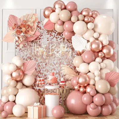 Produktbild von Ballonbogen Set, 100 Stück, Rosa und Weiße Ballons, für Babyparty, Hochzeit, Geburtstag