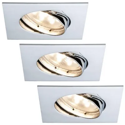Produktbild von Paulmann Premium Einbauleuchten Set Coin klar eckig schwenkbar LED 3x6,8W 2700K 230V 51mm Chrom