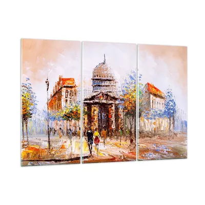Produktbild von Bilder auf glas - Farbe Architektur Eiffle Turm - 105x70cm - Glasbilder - Wandbilder - Kunstdruck - zum Aufhängen bereit - Wanddekoration aus Glas - Glas Bilder - Wandbild auf Glas - GCE105x70-2881