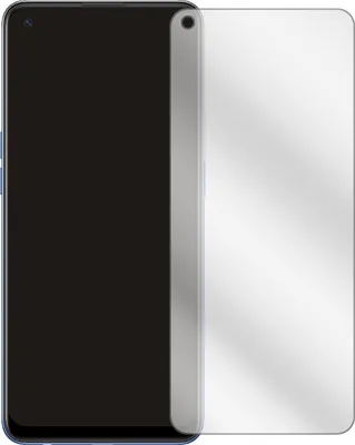 A smartphone screen protector is shown next to a smartphone.