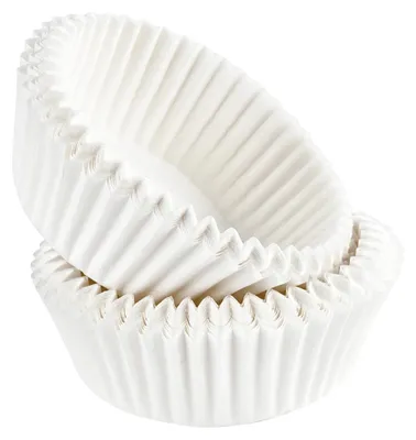 Produktbild von Papierbackförmchen EUROHOME 200 weiße Törtchenförmchen aus fettdichtem Papier, schlichte Antihaft Muffin/Cupcakeförmchen 5x2,4cm