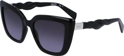 Produktbild von Elegante Damen-Sonnenbrille in Schwarz mit blauen Gläsern